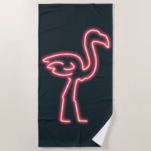 Flamant rose en rose néon
