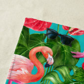 Serviette De Plage Flamant rose et aquarelle du jardin tropical (En situation)