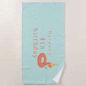 Serviette De Plage flamant rose flotteur pour enfants anniversaire fê (Devant)