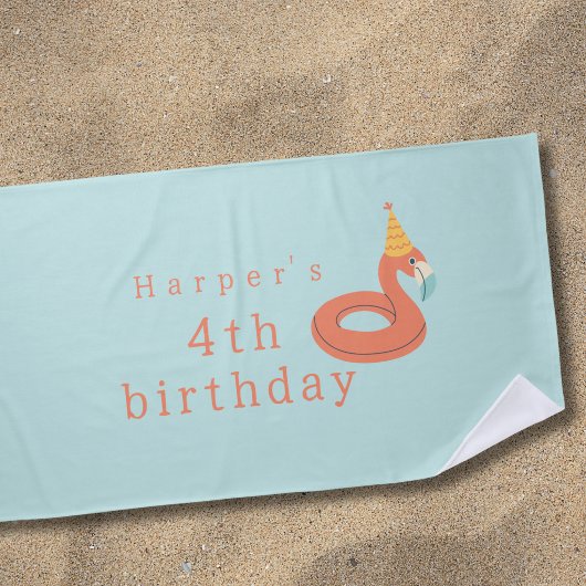 Serviette De Plage flamant rose gonflable pour enfants fête d'anniver