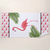 Serviette de plage Flamant rose rose (Devant)