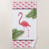 Serviette de plage Flamant rose rose (Devant)