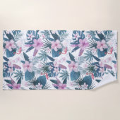 Serviette De Plage Flamant rose rose (Devant)