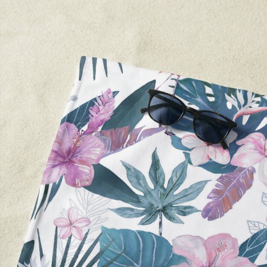 Serviette De Plage Flamant rose rose (En situation)