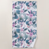 Serviette De Plage Flamant rose rose (Devant)