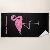 Serviette de plage Flamant rose rose (Devant)