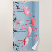 Serviette De Plage Flamant rose rose (Devant)