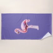 Serviette De Plage Flamant rose rose (Devant)