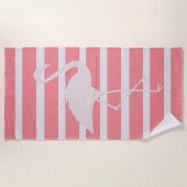 Serviette De Plage Flamant rose rose (Devant)