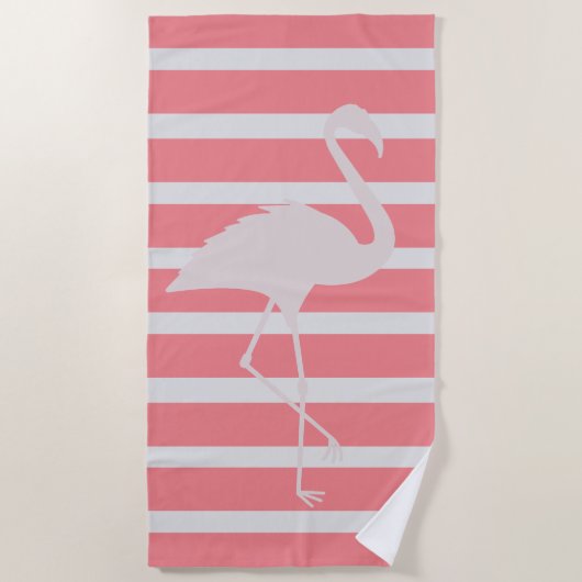 Serviette De Plage Flamant rose rose (Devant)