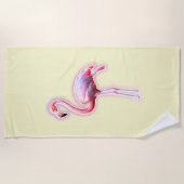 Serviette De Plage Flamant rose rose (Devant)