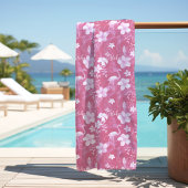 Serviette De Plage Flamant rose rose Aloha