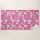 Serviette De Plage Flamant rose rose Aloha (Devant)