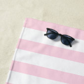 Serviette De Plage Flamant rose rose élégant et Feuilles tropicaux (En situation)