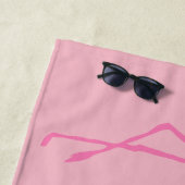Serviette De Plage Flamant rose rose Good Vibes (En situation)