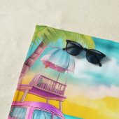 Serviette De Plage Flamant rose sur la plage (En situation)