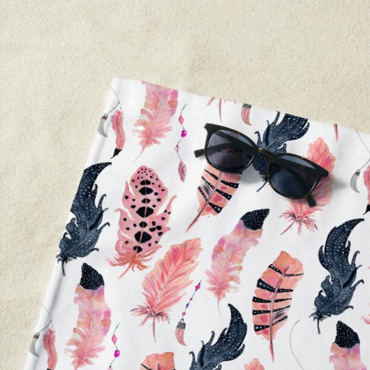 Serviette De Plage Flamant rose tropical Bachelorette Week-end (En situation)