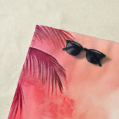 Serviette De Plage Flamant rose tropicale dynamique (En situation)