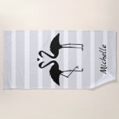 Serviette De Plage Flamants Personnalisés (Devant)
