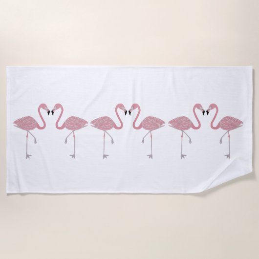 Serviette de plage Flamants roses (Devant)