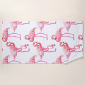 Serviette De Plage Flamants roses (Devant)