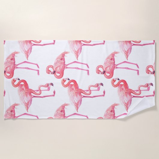 Serviette De Plage Flamants roses (Devant)