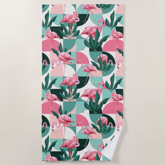 Serviette De Plage Flamants roses (Devant)