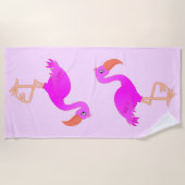 Serviette de plage Flamants roses (Devant)