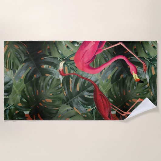 Serviette De Plage Flamants roses (Devant)
