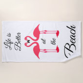 Serviette De Plage Flamants roses (Devant)