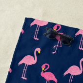 Serviette De Plage Flamants roses amusants Motif Monogramme (En situation)