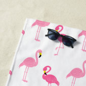 Serviette De Plage Flamants roses amusants Motif Monogramme (En situation)