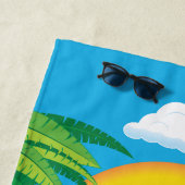 Serviette de plage flamants roses L'été est là (En situation)