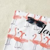 Serviette De Plage Flamants roses Oiseaux tropicaux aquarelle Oiseau (En situation)
