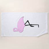 Serviette De Plage Flamants roses roses (Devant)