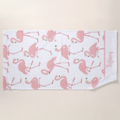 Serviette De Plage Flamants roses tropicaux (Devant)