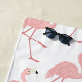 Serviette De Plage Flamants roses tropicaux (En situation)