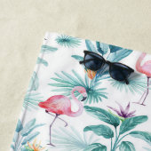 Serviette De Plage Flamants roses tropicaux feuille motif (En situation)