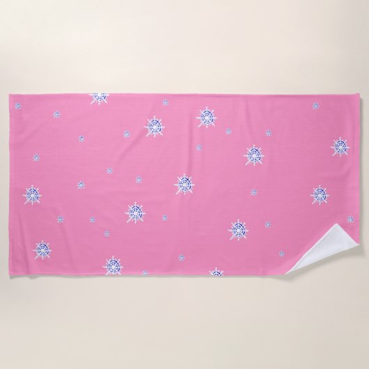Serviette De Plage Flambeaux d'hiver roses (Devant)