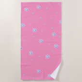 Serviette De Plage Flambeaux d'hiver roses (Devant)