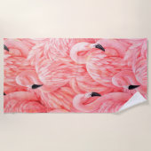 Serviette De Plage Flamboyance des Flamants roses roses (Devant)