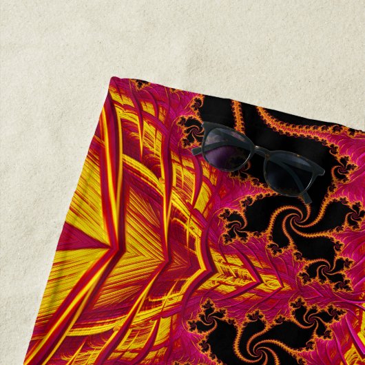 Serviette De Plage Flamboyant fractal (En situation)