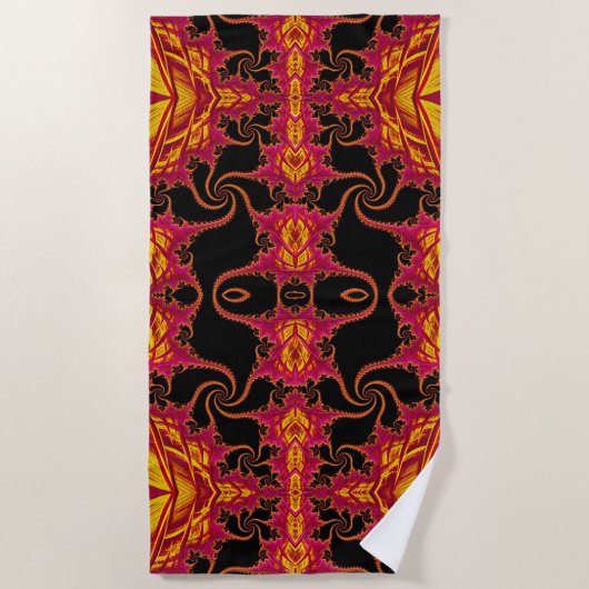 Serviette De Plage Flamboyant fractal (Devant)