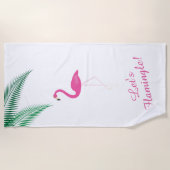 Serviette De Plage Flamingle Flamant rose Beach Towel (Devant)