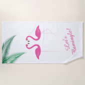 Serviette De Plage Flamingle Tropical Flamant rose Beach Towel (Devant)
