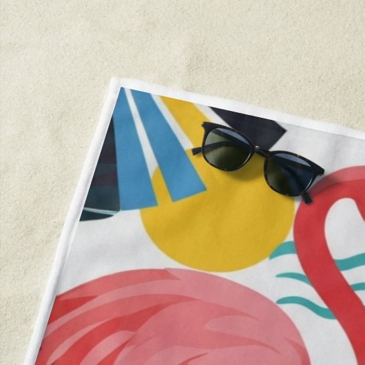  serviette de plage "Flamingo Rose" 🌸🦩 (En situation)