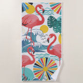  serviette de plage "Flamingo Rose" 🌸🦩 (Devant)