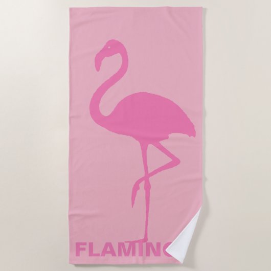 Serviette De Plage Flamingo rose personnalisable (Devant)