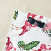 Serviette De Plage Flamingos Amour Motif (En situation)