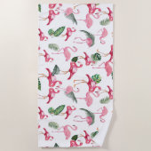 Serviette De Plage Flamingos Amour Motif (Devant)